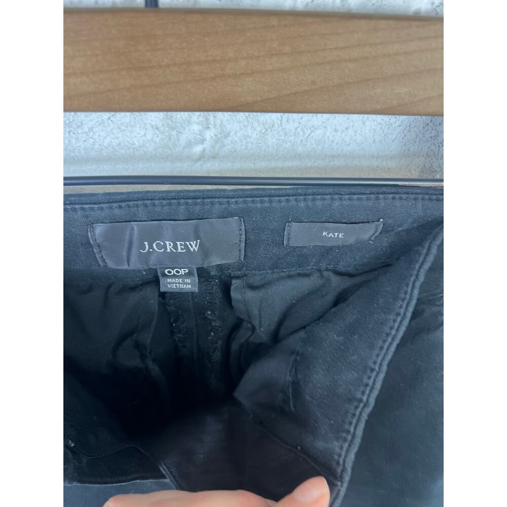 J. Crew Women's Kate Straight-Leg Pant Bi-Stretch Cotton Black Size 00P - Picture 6 of 9
